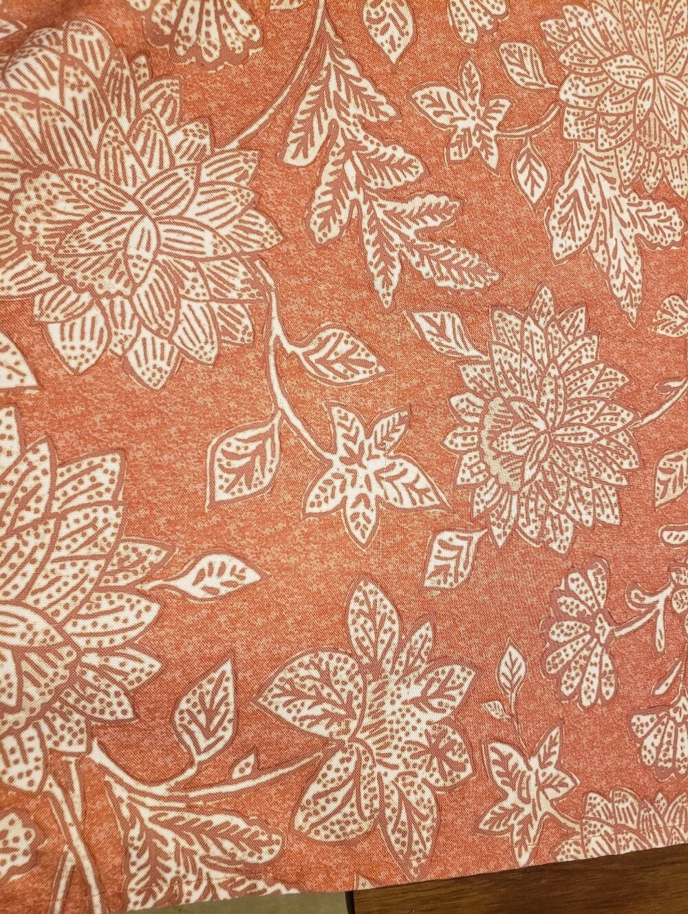Teracotta w Cream Floral Pattern Tablecloth
